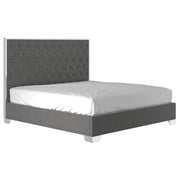 Très grand lit Lucille de 78 po en gris et argent ( Meuble Mtl )