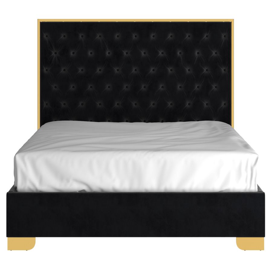 Très grand lit Lucille de 78 po en noir et or ( Meuble Mtl )