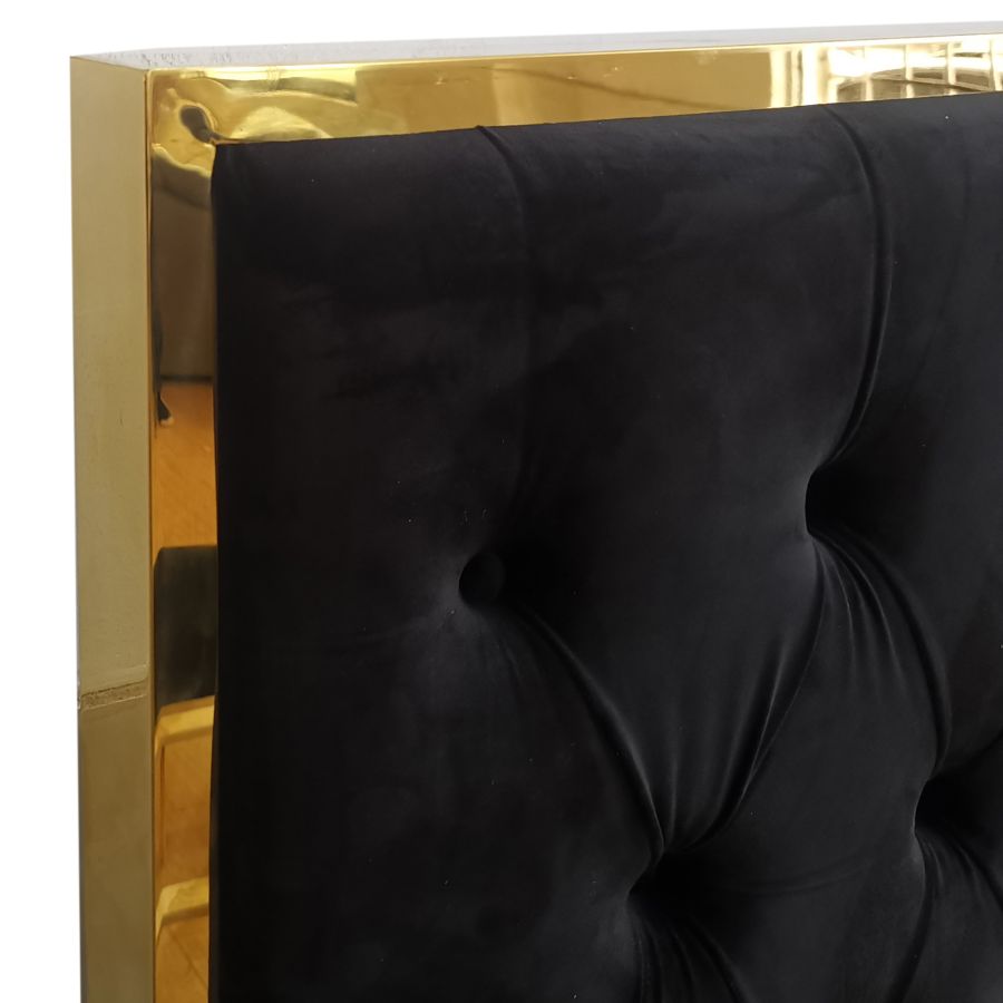 Lit Queen 60" Lucille en noir et or ( Meuble Mtl )