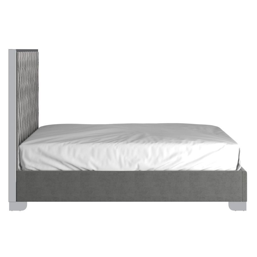 Lit Queen 60" Lucille en gris et argent ( Meuble Mtl )