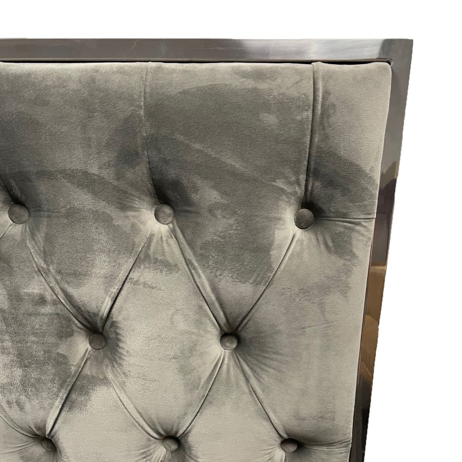 Lit Queen 60" Lucille en gris et argent ( Meuble Mtl )