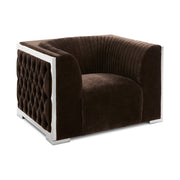 Fauteuil BERGEN GY-AC-8527 Contessa Java avec fini en acier poli