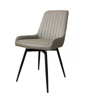 Chaise de salle à manger pivotante Emma en similicuir taupe foncé