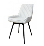 Chaise de salle à manger pivotante EMMA en lin gris pâle