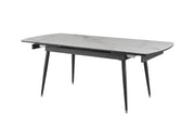 Table à manger extensible blanche Fabian - Effet Marbré