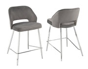 TABOURET DE COMPTOIR, JEU DE 2 - GRIS ( Meuble Mtl )