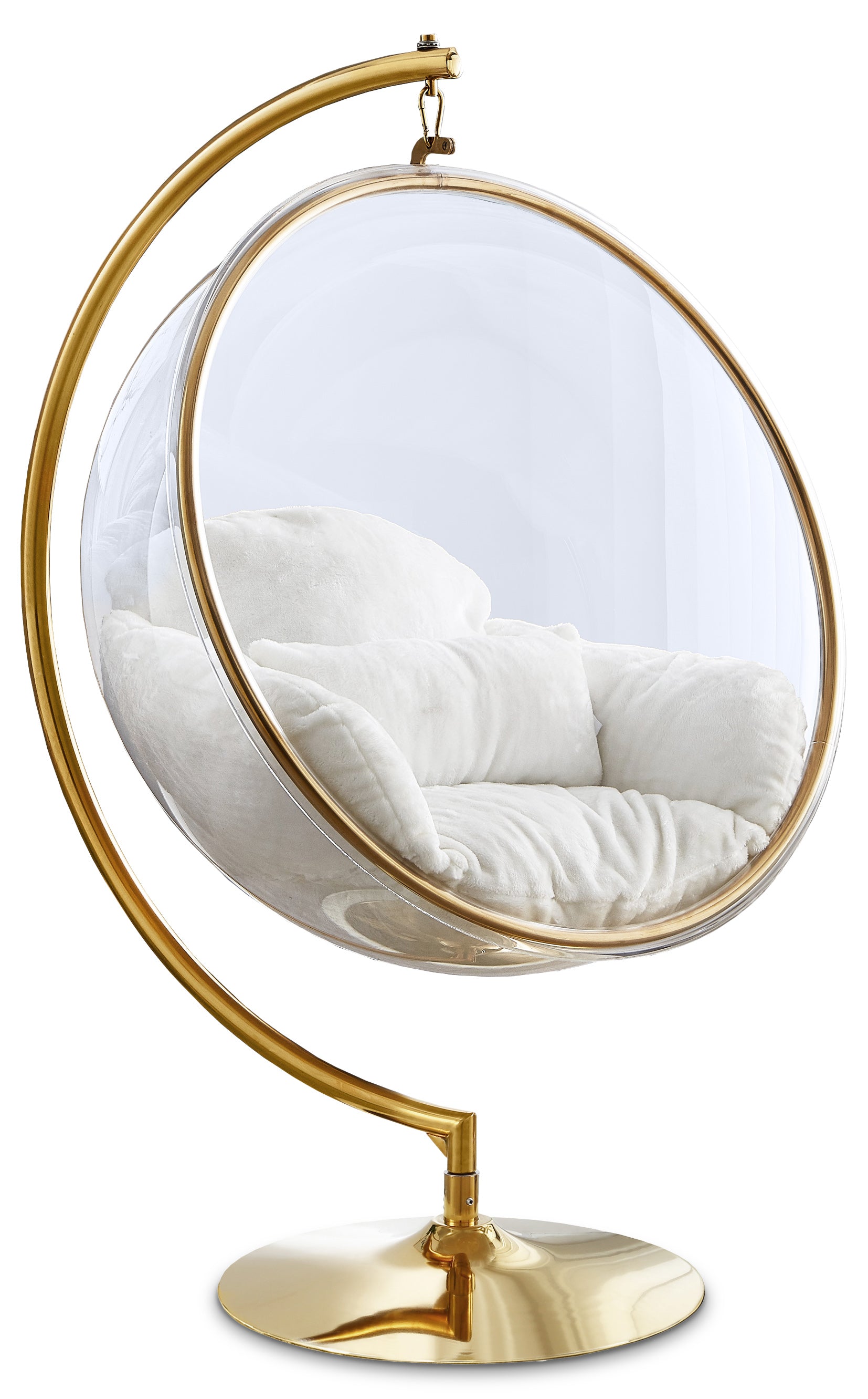 Fauteuil d'appoint pivotant en fausse fourrure Luna en acrylique
