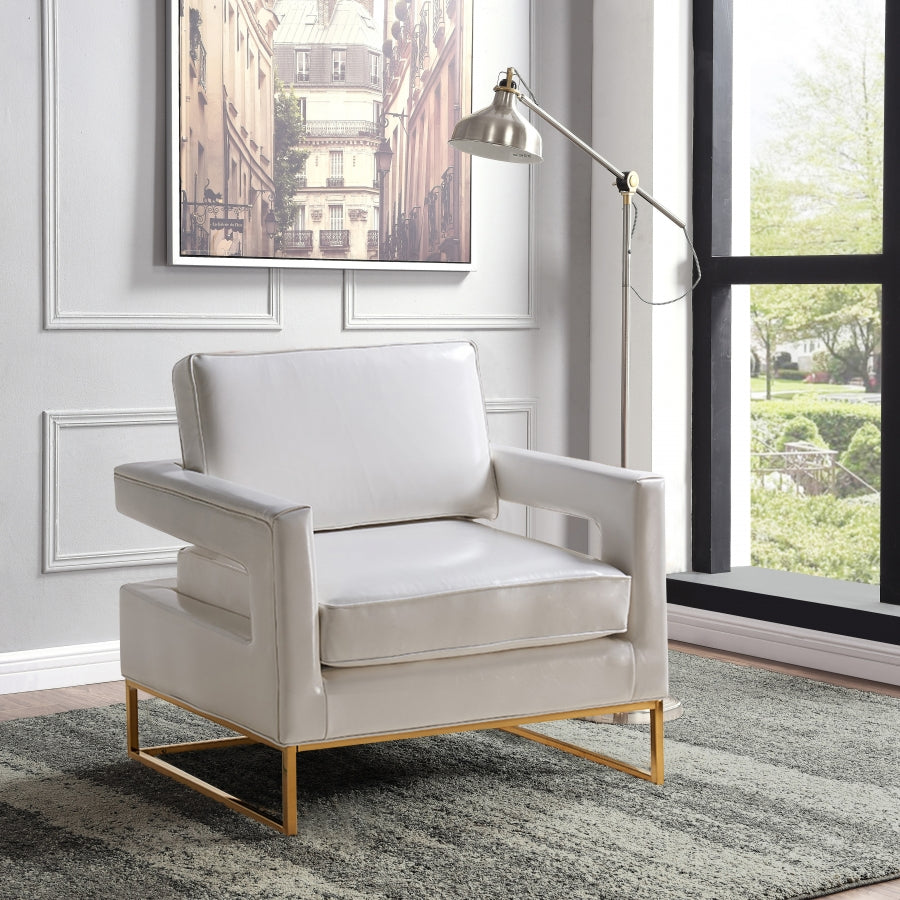 Fauteuil d'appoint en cuir végétalien Amelia
