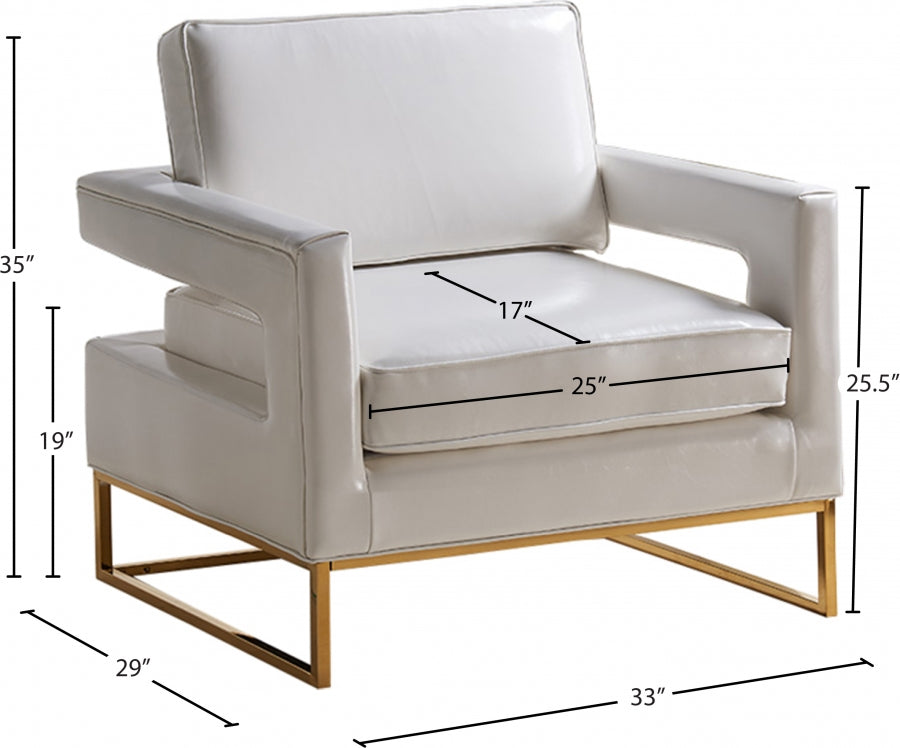 Fauteuil d'appoint en cuir végétalien Amelia