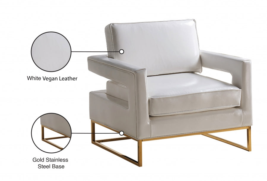 Fauteuil d'appoint en cuir végétalien Amelia
