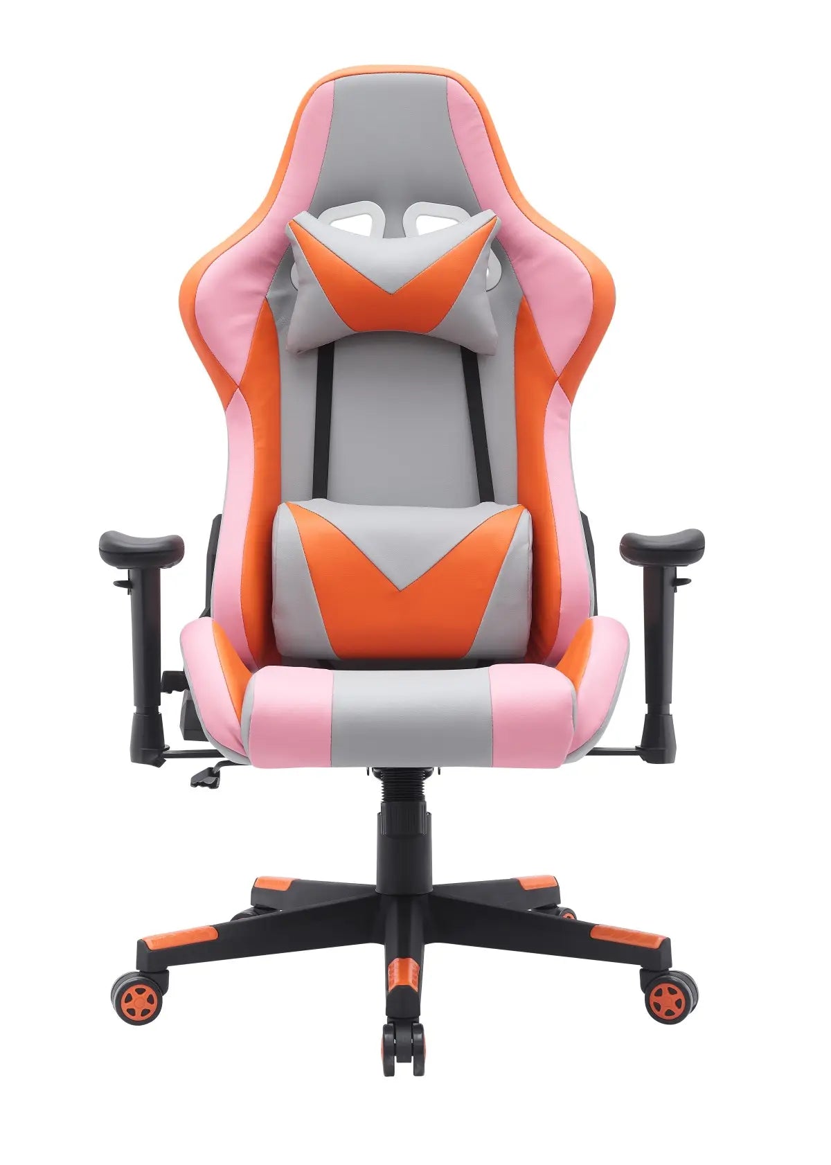 Fauteuil de gaming haute performance | Gris/Orange avec appui lombaire