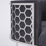 Chaise Chamberlain : tissu charbon de bois