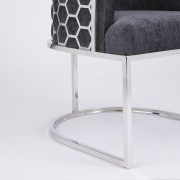 Chaise Chamberlain : tissu charbon de bois