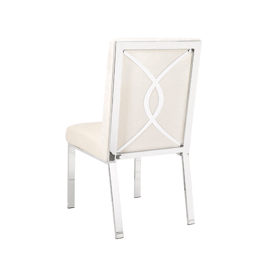 Chaise de salle à manger Emiliano : tissu ivoire