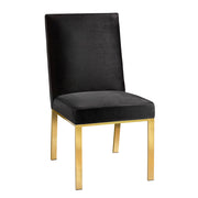 Chaise de salle à manger Wellington Gold : velours noir
