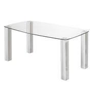 Table à manger James : pieds en acier brossé