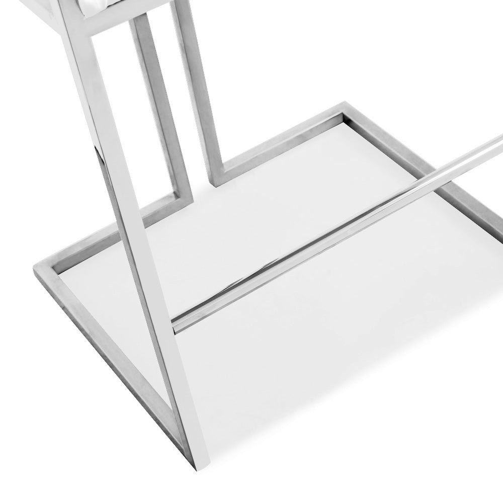 Tabouret de comptoir Coralie : similicuir blanc