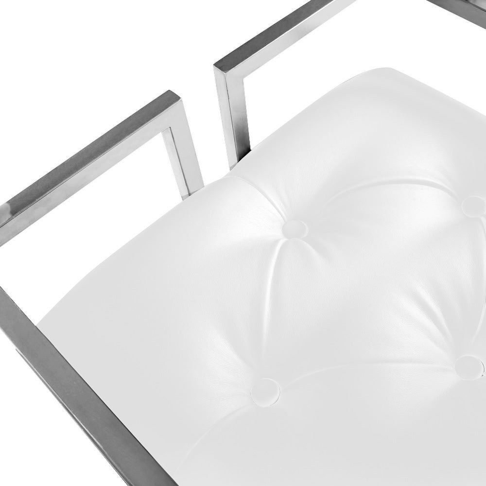 Tabouret de comptoir Coralie : similicuir blanc