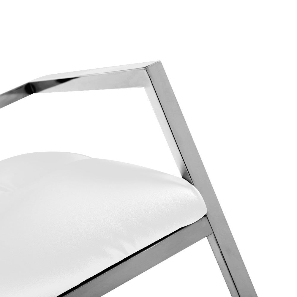 Tabouret de comptoir Coralie : similicuir blanc