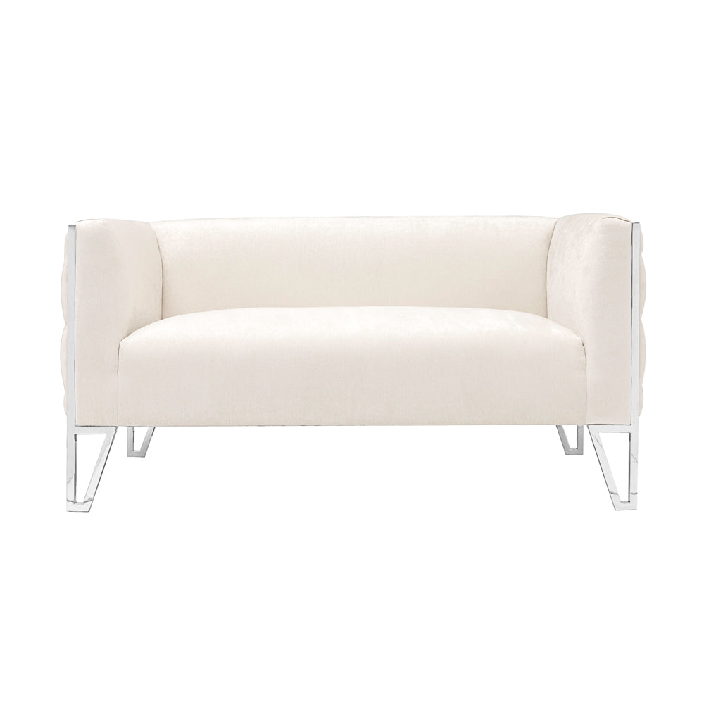 Causeuse en tissu ivoire Vermont