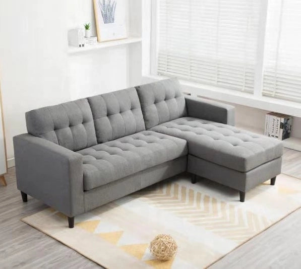 Mauritius Canapé Sectionnel Réversible – Gris Clair