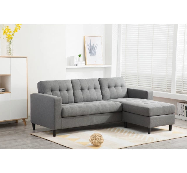 Mauritius Canapé Sectionnel Réversible – Gris Clair