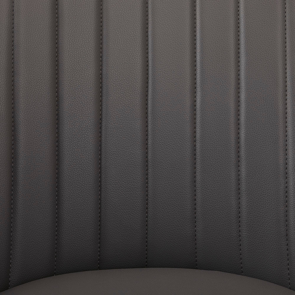 Chaise de salle à manger noire Moira : similicuir gris foncé