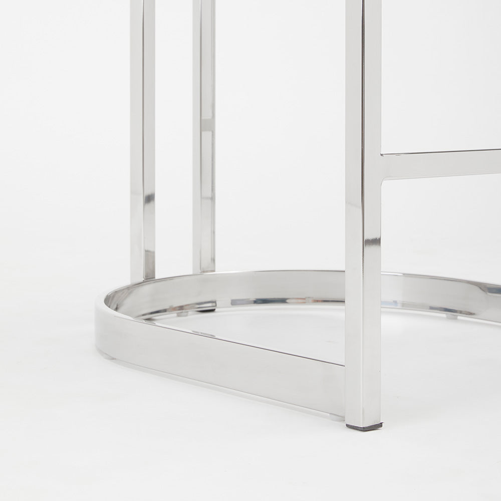 Chaise de comptoir Corona : similicuir gris