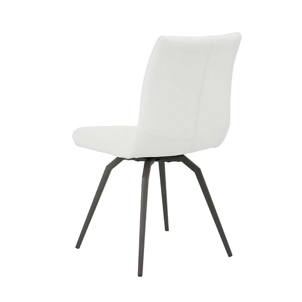 Chaise pivotante Nona : similicuir blanc