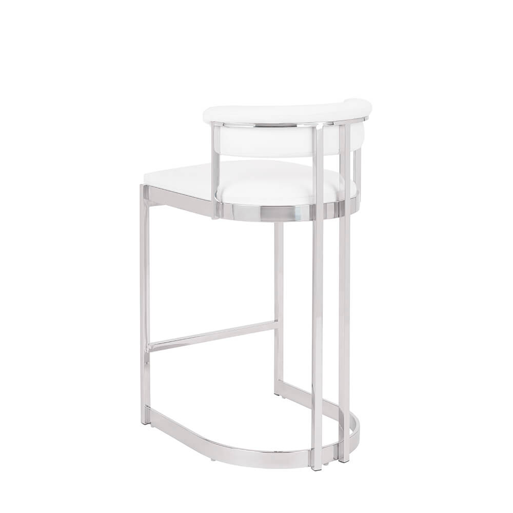 Chaise de comptoir Corona : similicuir blanc