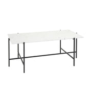 Table basse Ida avec plateau en marbre blanc : cadre noir