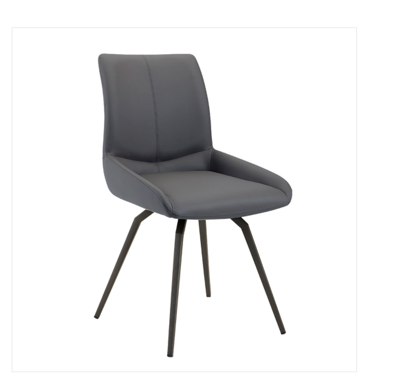 Chaise pivotante Nona : similicuir gris