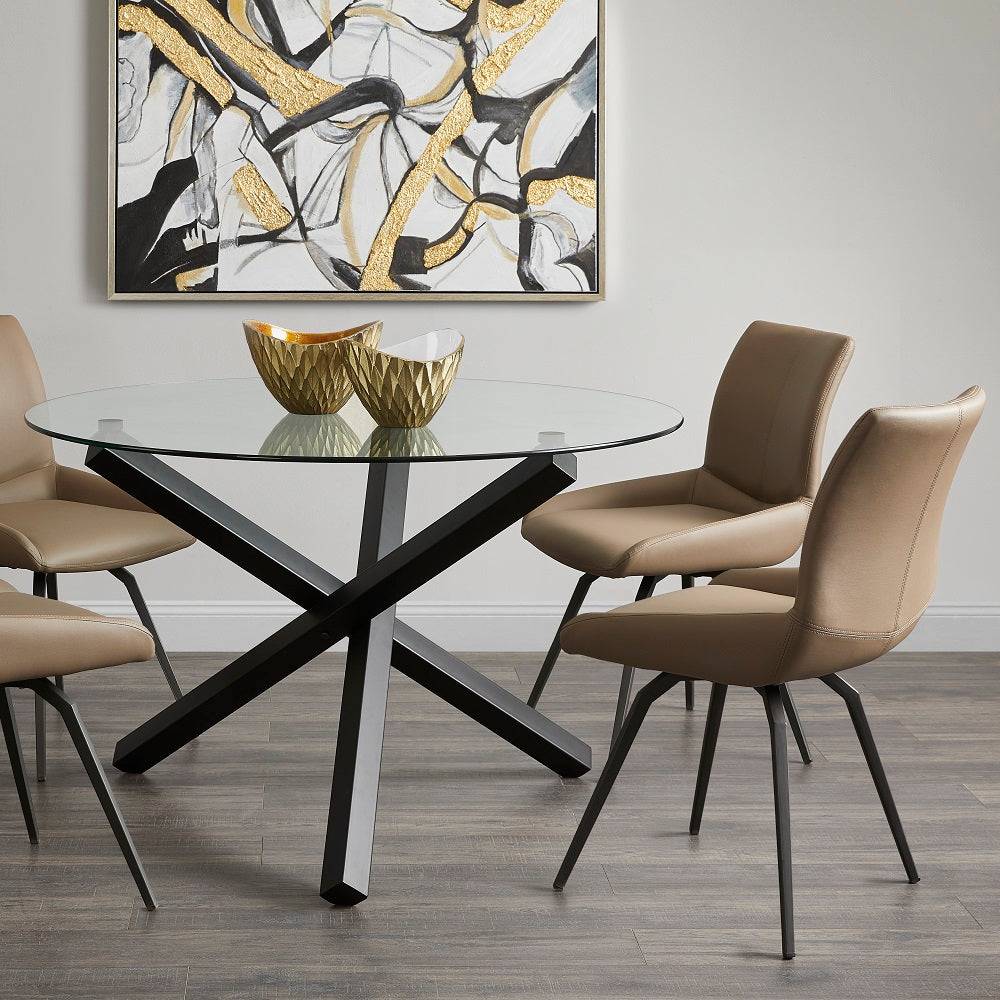 Chaise pivotante Nona : similicuir taupe