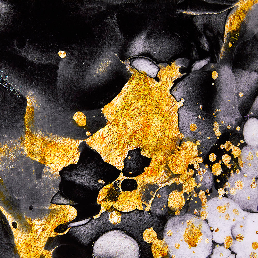 Art mural en cristal doré et noir
