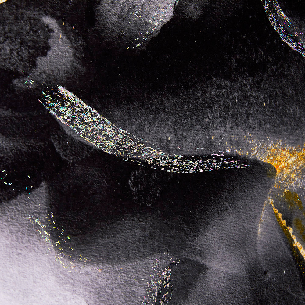 Art mural en cristal doré et noir