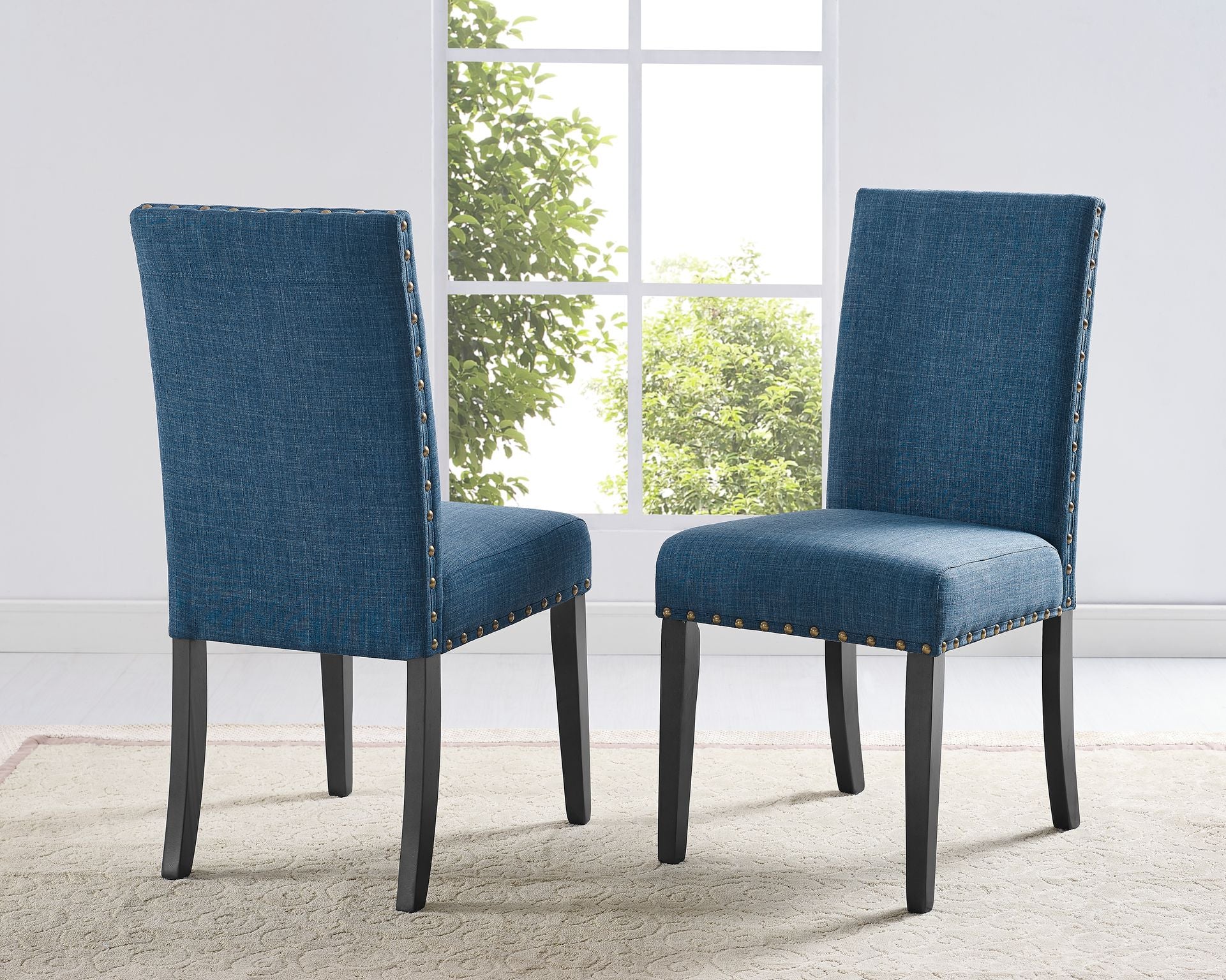 CHAISE DE SALLE À MANGER, JEU DE 2 - BLEU ( Meuble Mtl )