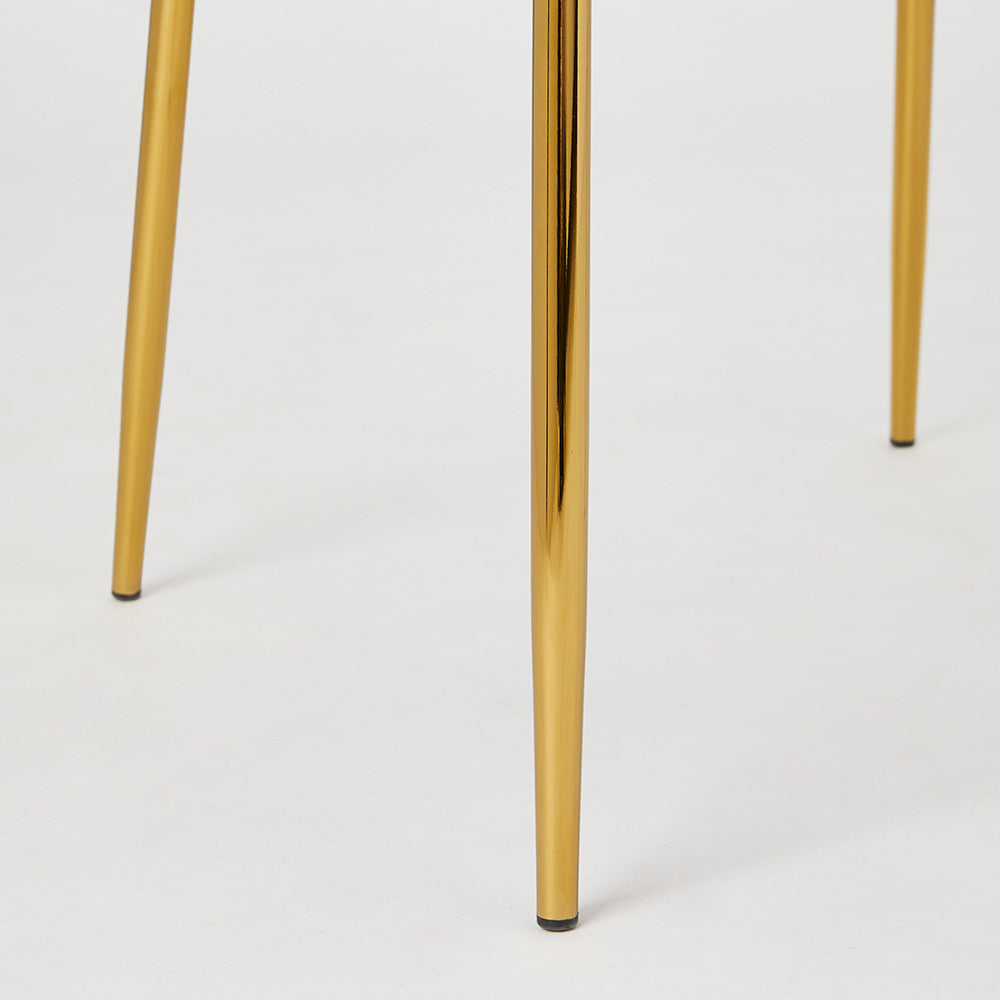 Chaise de salle à manger Moira Gold : Lin ivoire