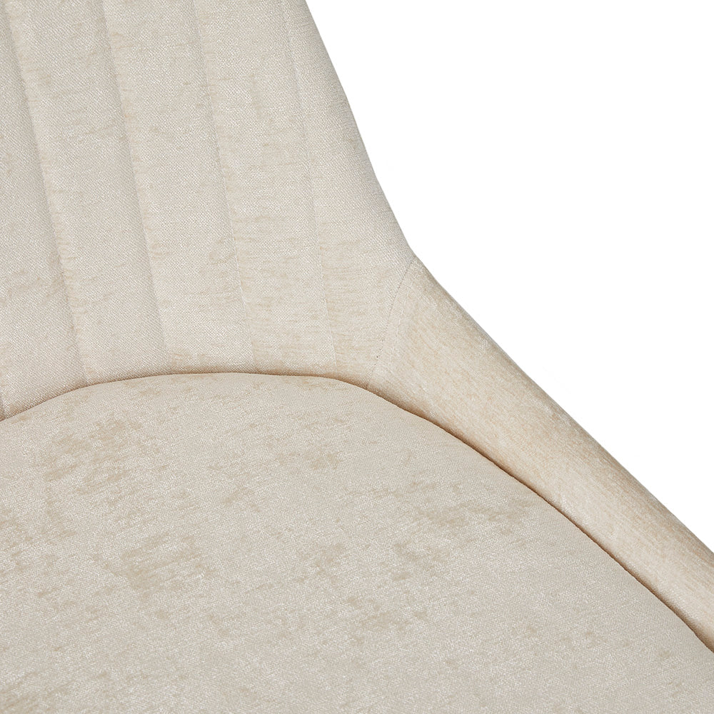 Chaise de salle à manger Moira Gold : Lin ivoire