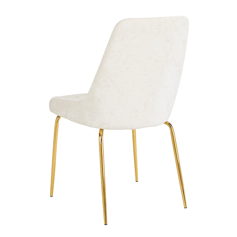 Chaise de salle à manger Moira Gold : Lin ivoire