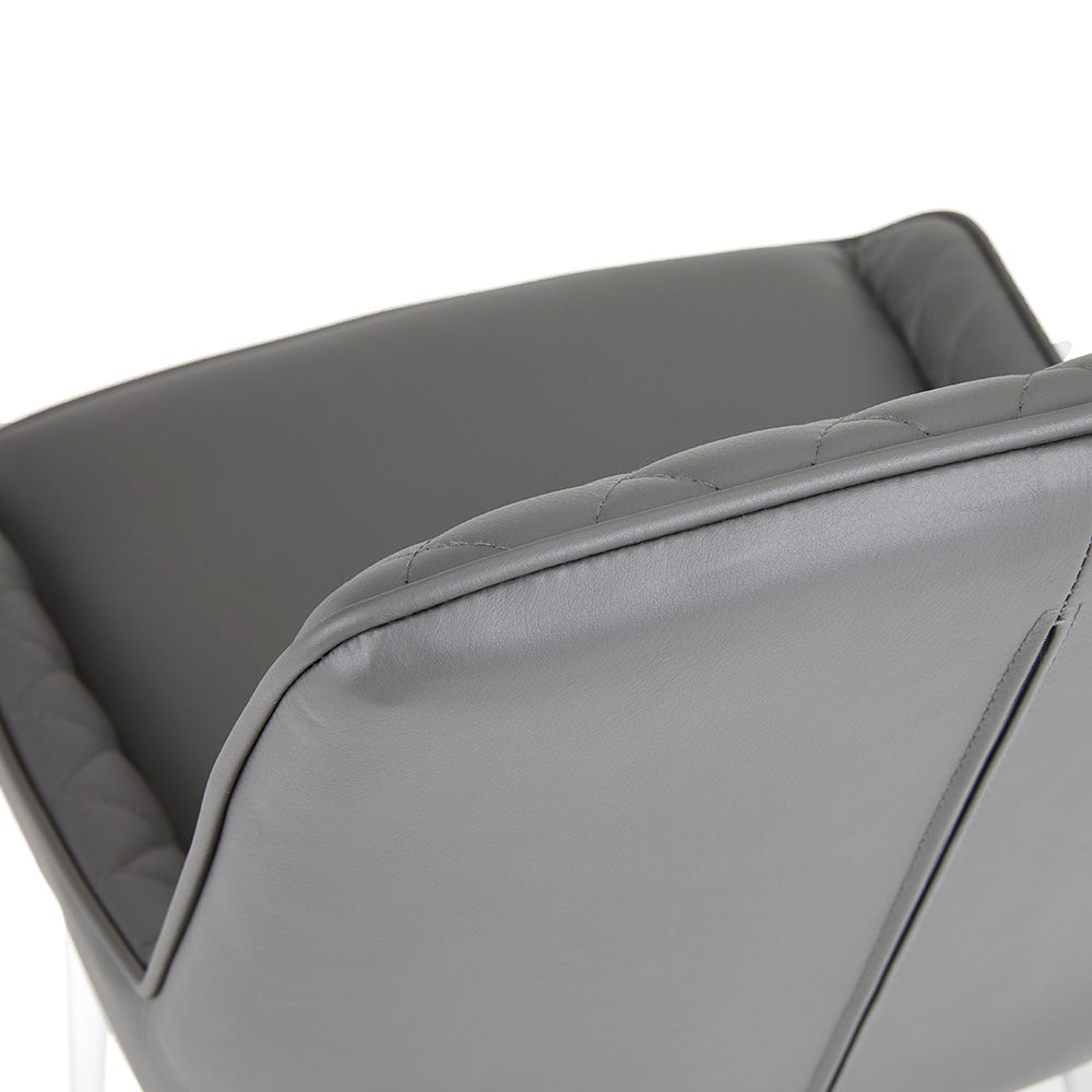 Chaise de salle à manger Emily : similicuir gris