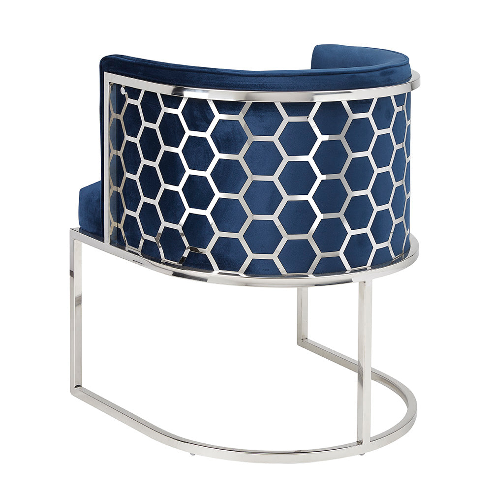 Chaise Chamberlain : Velours Bleu