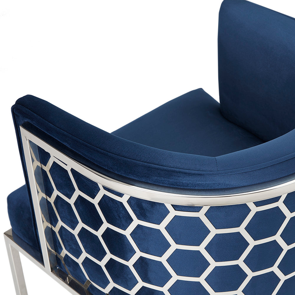 Chaise Chamberlain : Velours Bleu