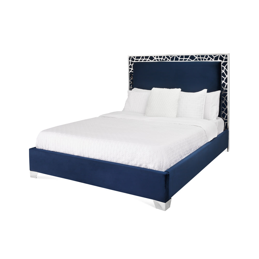 Lit Wellington : Velours Bleu