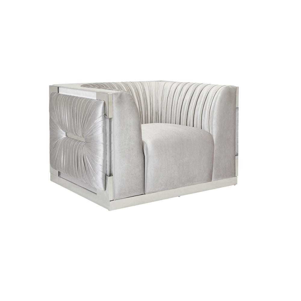 Chaise d'appoint Paloma : velours gris