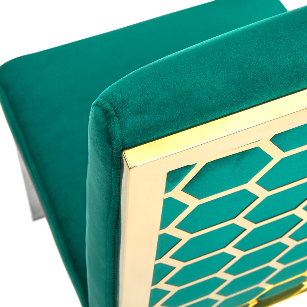 Chaise de salle à manger Riley : vert émeraude