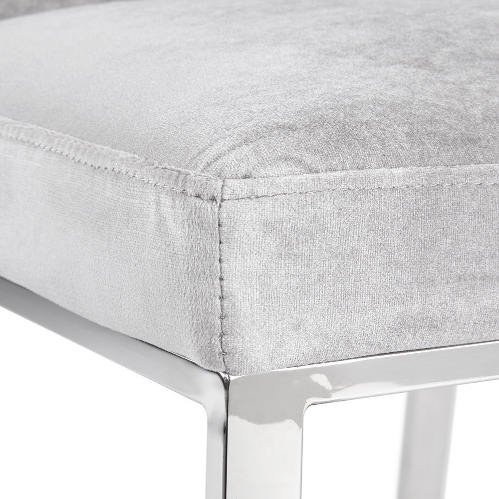 Chaise de salle à manger Riley : velours gris