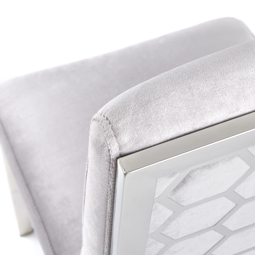 Chaise de salle à manger Riley : velours gris