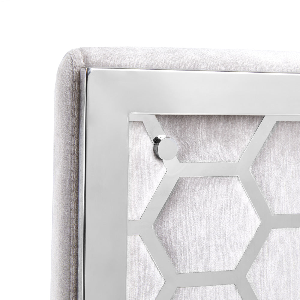 Chaise de salle à manger Riley : velours gris