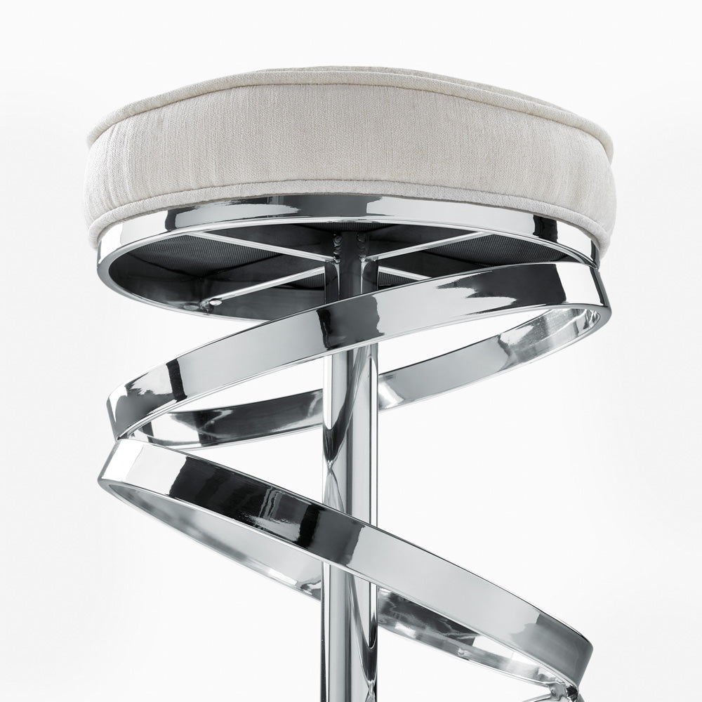 Tabouret de comptoir Glam : Lin ivoire