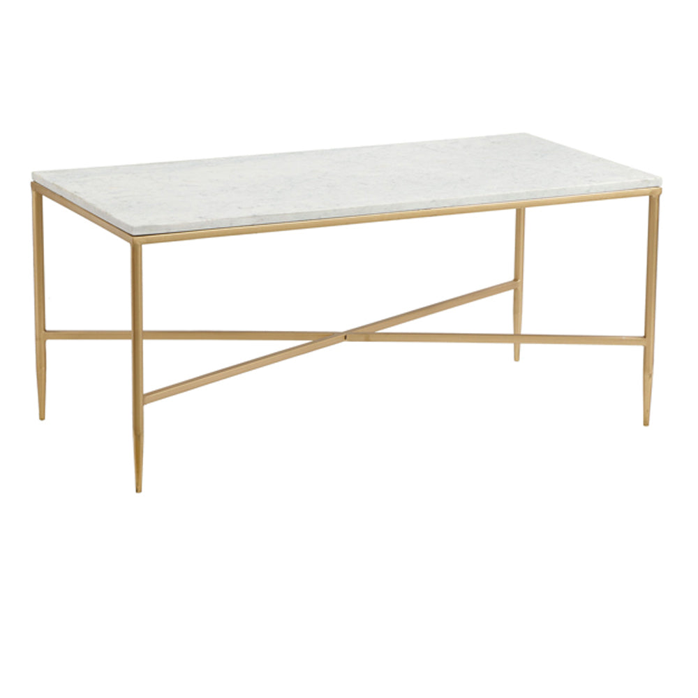 Table basse Herbert Dessus en marbre : cadre doré